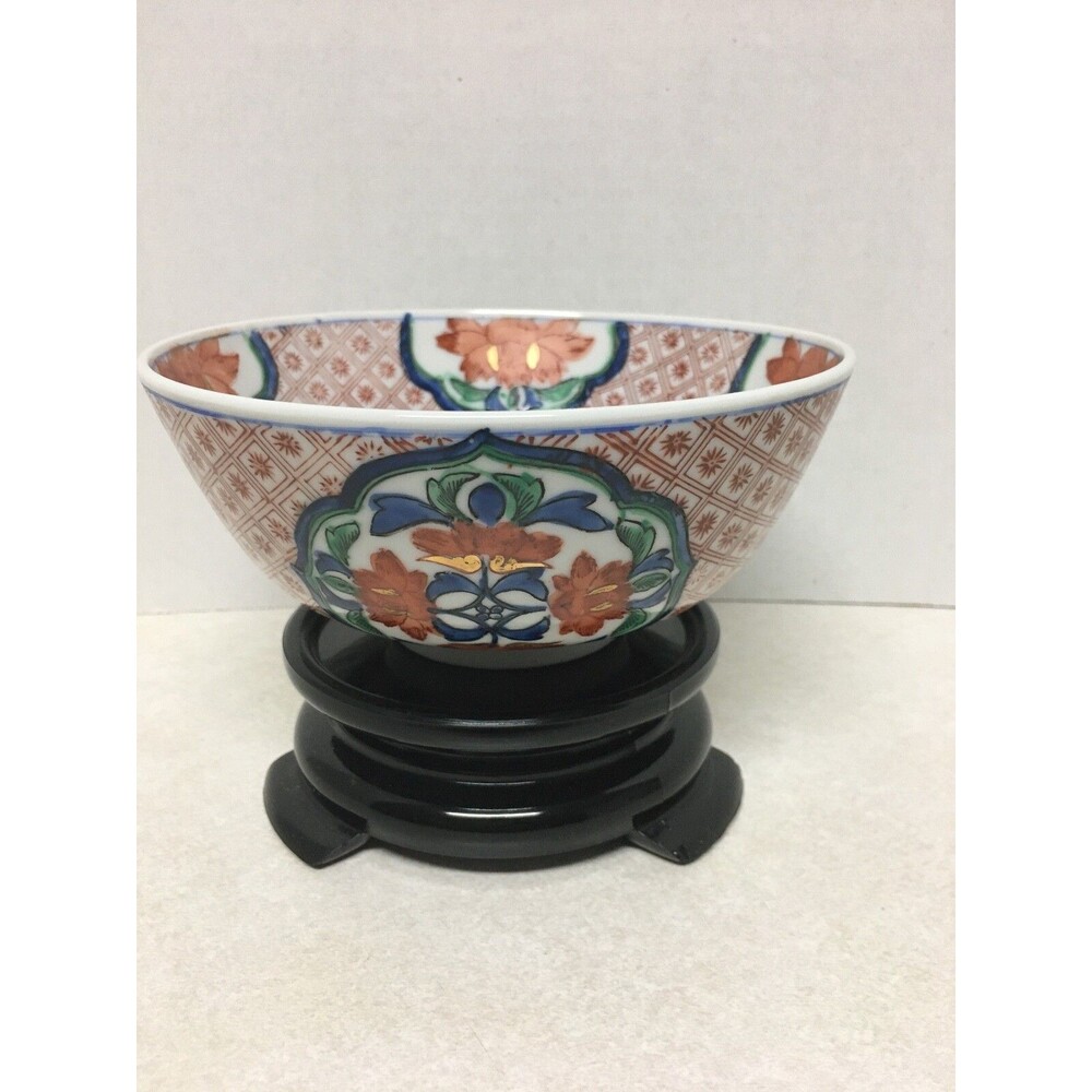Vintage Hand Painted Floral Decorative Porcelain Bowl Japan